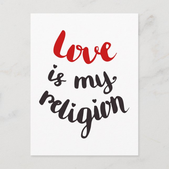 Love Is My Religion Postcard (Front)