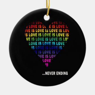 LOVE IS... NEVER ENDING CERAMIC ORNAMENT