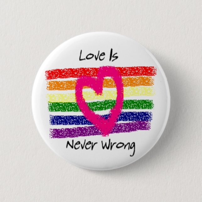 Love Is Never Wrong 2 Inch Round Button (Front)