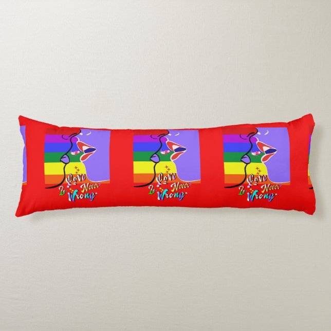 Love Is Never Wrong pride Body Pillow (Front)