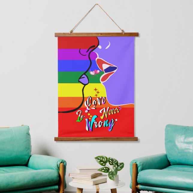 Love Is Never Wrong pride Hanging Tapestry (Living Room)