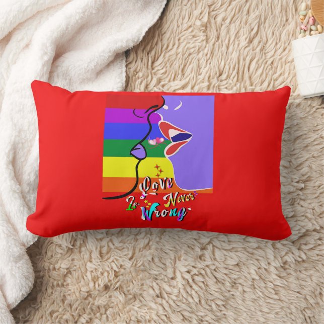 Love Is Never Wrong pride Lumbar Pillow (Blanket)