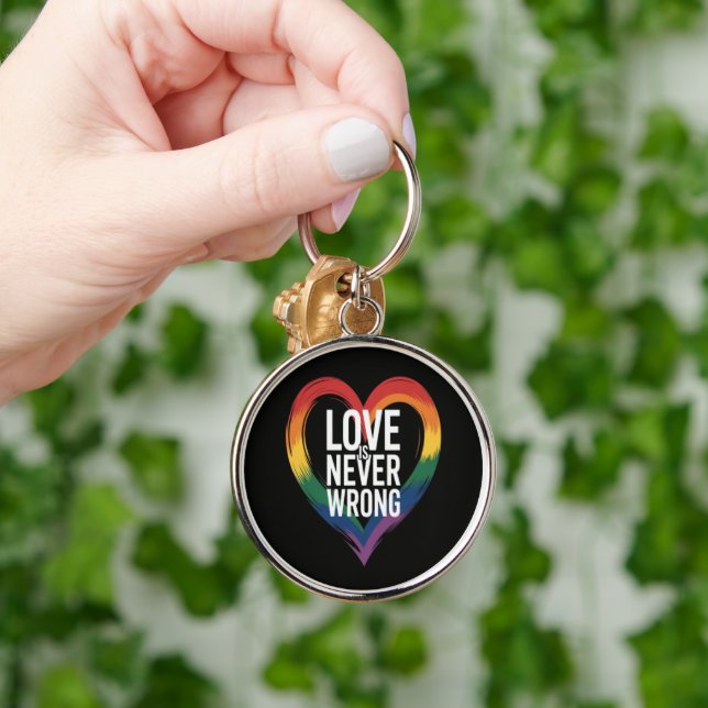 Love is never wrong Pride Month LGBT Keychain (Hand)