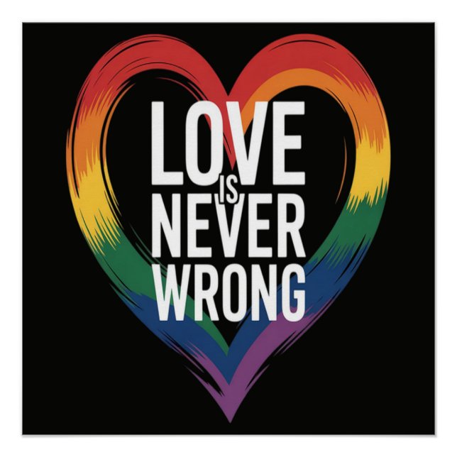 Love is never wrong Pride Month LGBT Poster (Front)