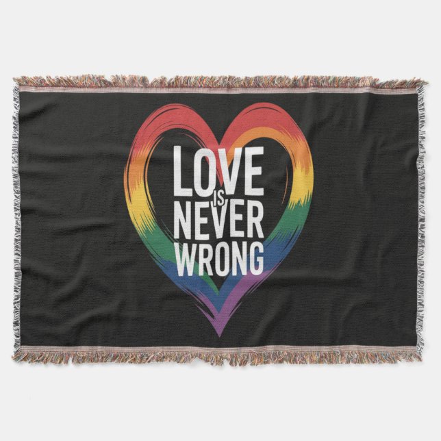 Love is never wrong Pride Month LGBT Throw Blanket (Front)