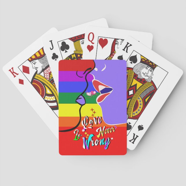 Love Is Never Wrong pride Playing Cards (Back)