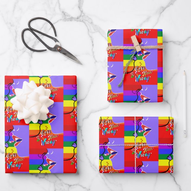 Love Is Never Wrong pride Wrapping Paper Sheet (Front)