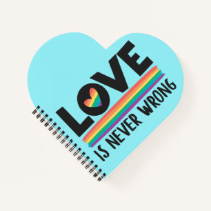 Love is never wrong rainbow LGBTQ pride month blue Notebook