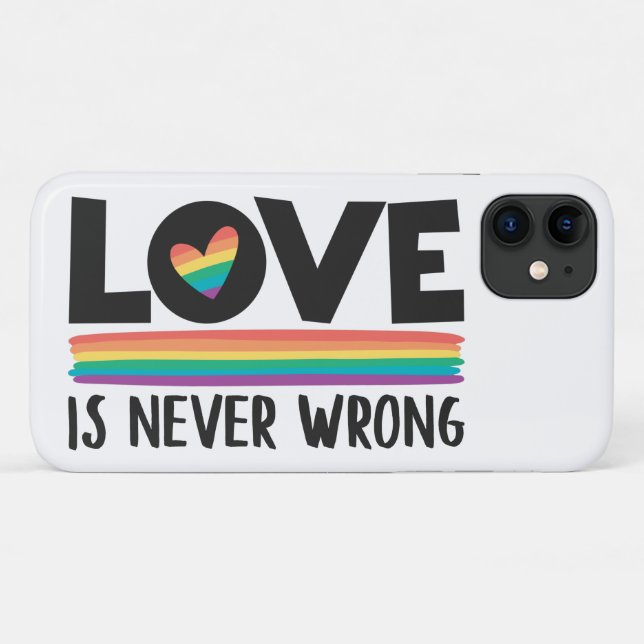 Love is never wrong rainbow LGBTQ pride month Case-Mate iPhone Case (Back (Horizontal))
