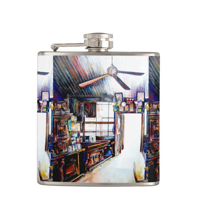 Love is Not a Wall, It's a Bridge Hip Flask (Front)