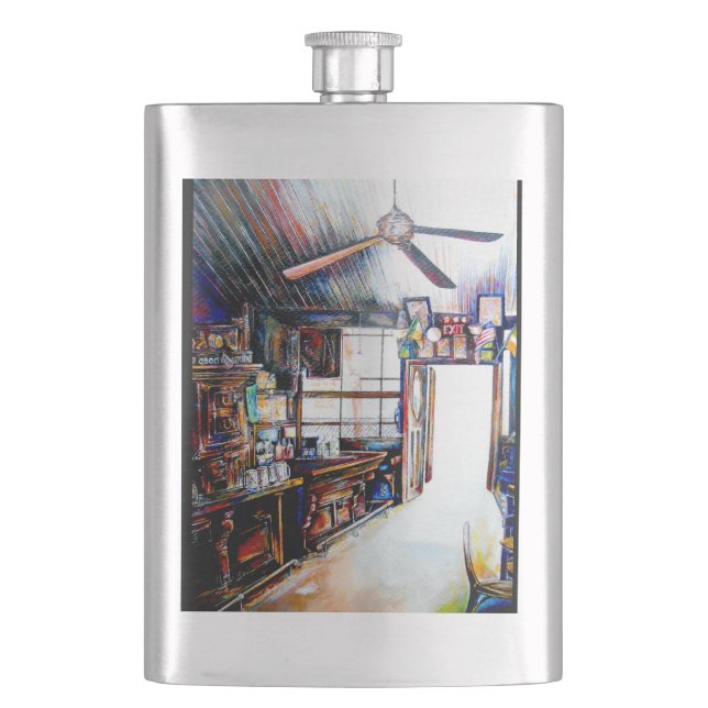 Love is Not a Wall, It's a Bridge Hip Flask (Front)