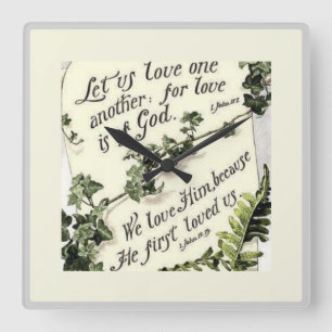 Love Is Of God Square Wall Clock