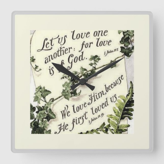 Love Is Of God Square Wall Clock (Front)