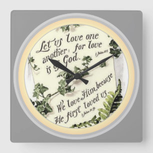 Love Is Of God Square Wall Clock