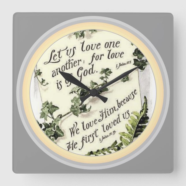 Love Is Of God Square Wall Clock (Front)
