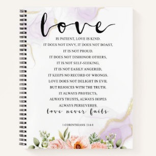Love is patient, 1 Corinthians 13:4-8 Notebook