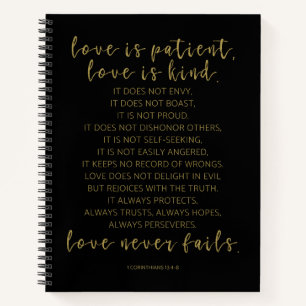 Love is patient, 1 Corinthians 13:4-8 Notebook