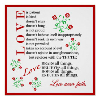 Love is Patient... | 1 Corinthians 13:4-8 Poster