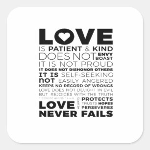 Love Is Patient And Kind Classic Appeal  Square Sticker