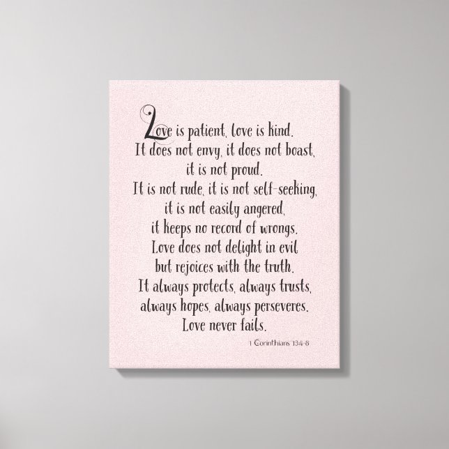 Love is Patient Canvas Print (Front)