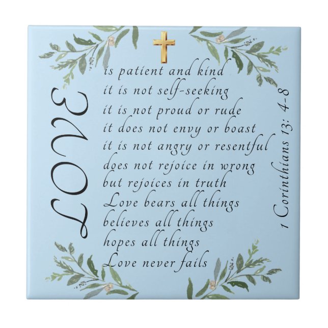 Love is patient Ceramic Tile (Front)