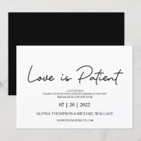Love is Patient Change The date Wedding Postponed