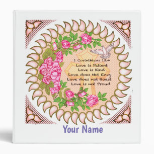 Love is Patient Christian Cross binder