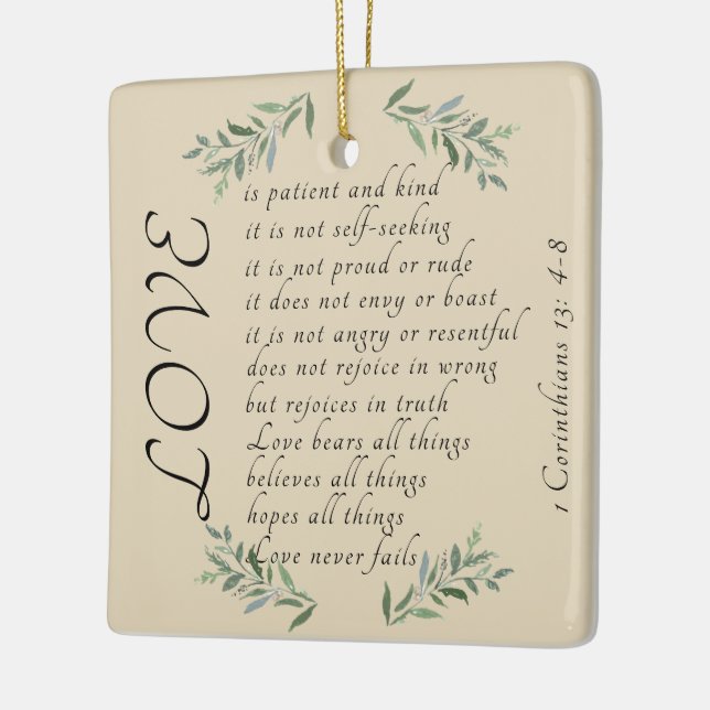 Love is patient Christmas tree ornament (Left)