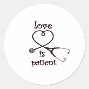 Love Is Patient Clean Layout  Classic Round Sticker
