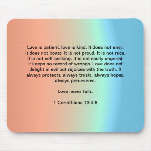 Love is Patient Corinthians Christian Mousepad