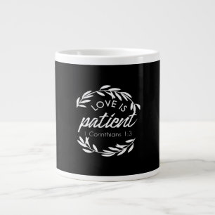 Love Is Patient Corinthians Scripture Minimal Desi Large Coffee Mug