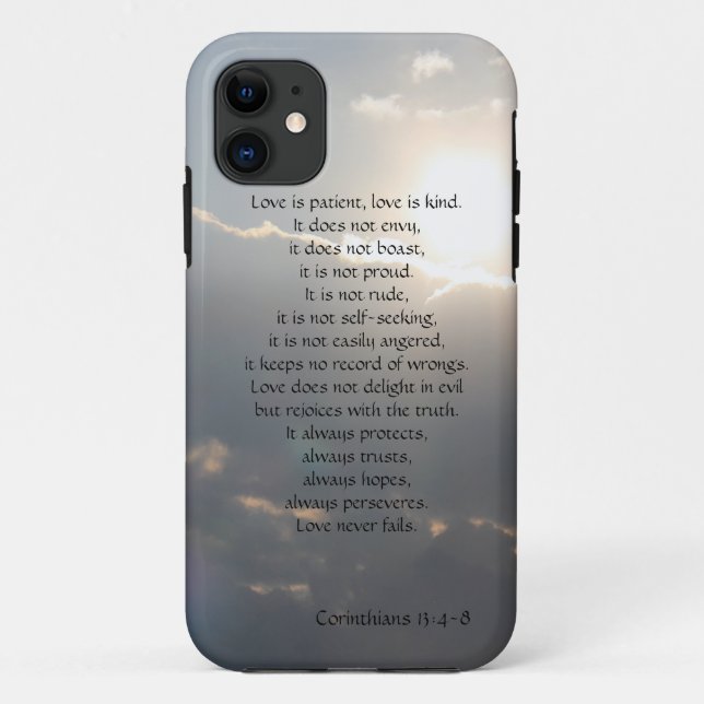 Love is Patient, Corinthians verse, clouds iPhone Case-Mate iPhone Case (Back)