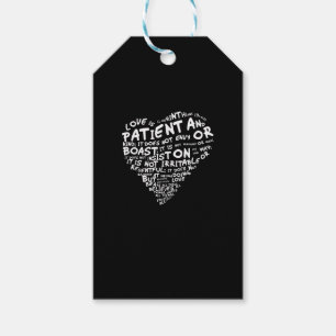 Love Is Patient Corinthians White Heart Clean Styl Gift Tags