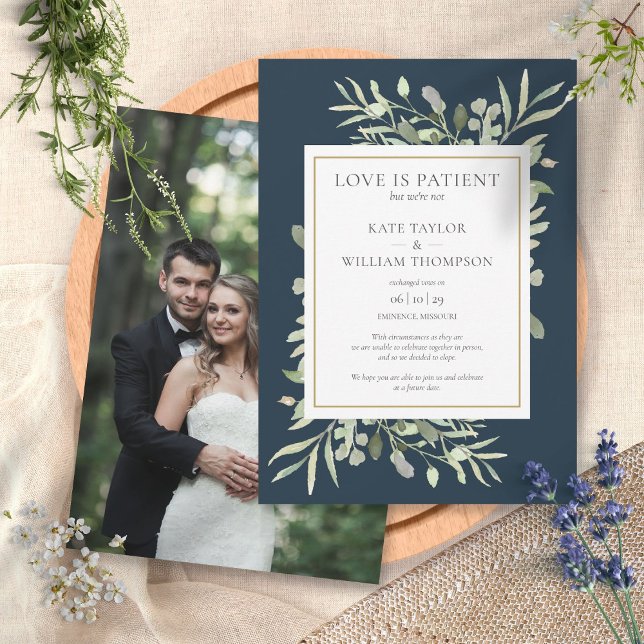 Love Is Patient Elopement Wedding Announcement (Creator Uploaded)