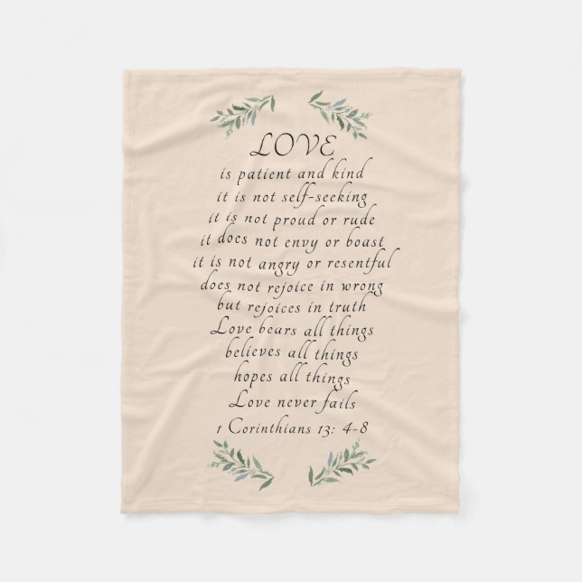Love is patient fleece blanket (Front)