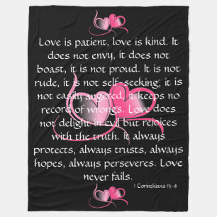 Love is Patient Fleece Blanket