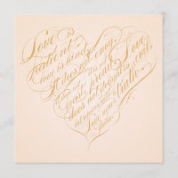 Love is patient.. light gold calligraphy heart