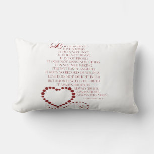 Love is patient love is kind 1 Corinthians 13: 4-7 Lumbar Pillow