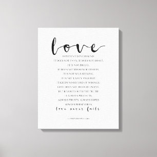 Love Is Patient Love Is Kind, 1 Corinthians 13:4-8 Canvas Print