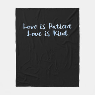 Love Is Patient Love Is Kind Blue Minimal Aestheti Fleece Blanket