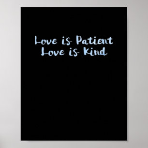 Love Is Patient Love Is Kind Blue Minimal Aestheti Poster
