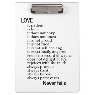 Love is patient, love is kind clipboard