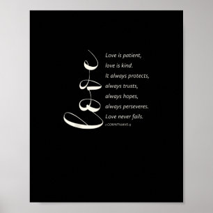 Love Is Patient Love Is Kind Corinthians Bible Ver Poster