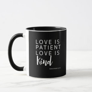 Love Is Patient Love Is Kind Corinthians Faith Gif Mug
