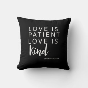 Love Is Patient Love Is Kind Corinthians Faith Gif Throw Pillow