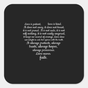 Love Is Patient Love Is Kind Corinthians Scripture Square Sticker