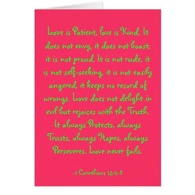 Love is Patient, love is Kind. It does not envy... (Front)