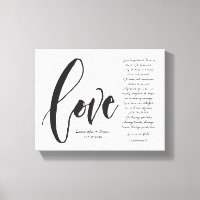 Love is patient, love is kind, modern script, name