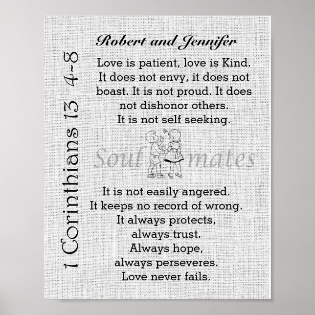 Love is patient, Love is kind Personalized Option Poster (Front)