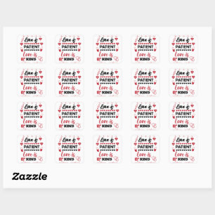 Love is patient love is kind square sticker
